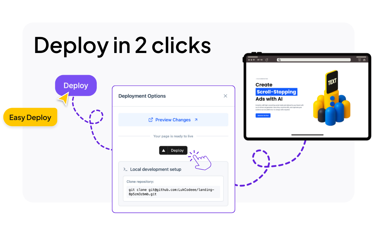 Deploy in 2 clicks